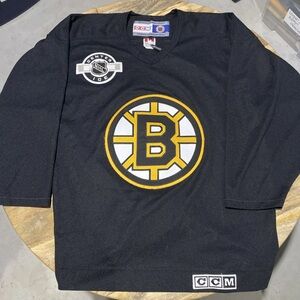 VINTAGE CCM NHL BOSTON BRUINS JERSEY Center Ice BIG STITCHED LOGO Black MENS M